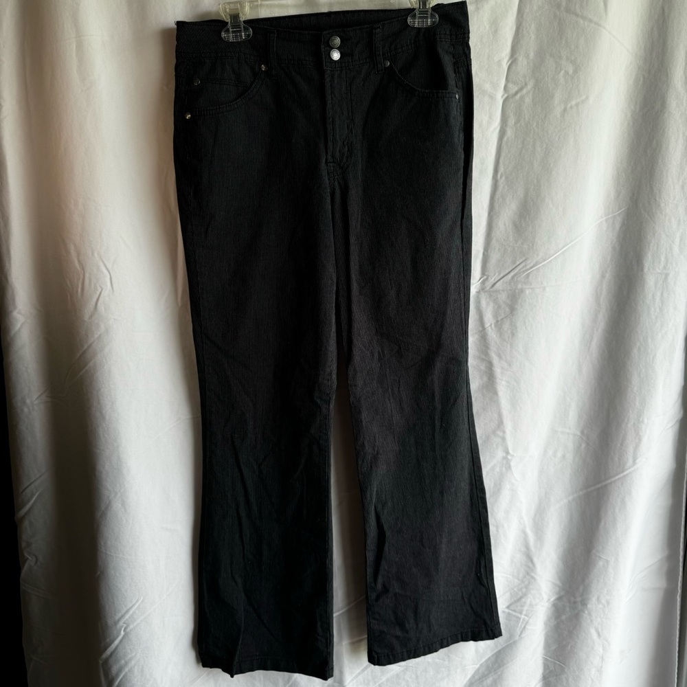 Kim Rogers Black and Grey Pinstripe Pants Jeans Cotton - Picture 2 of 12